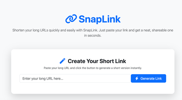 Welcome to Snaplink — Simple, Smart and Secure URL Shortening